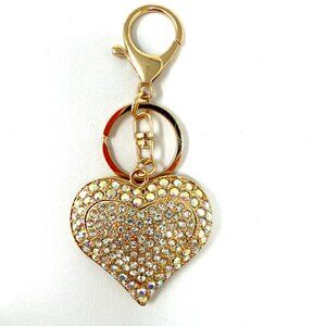 🆕💖NEW REALEASE Crystal AB  Puffed Heart  Handbag Charm